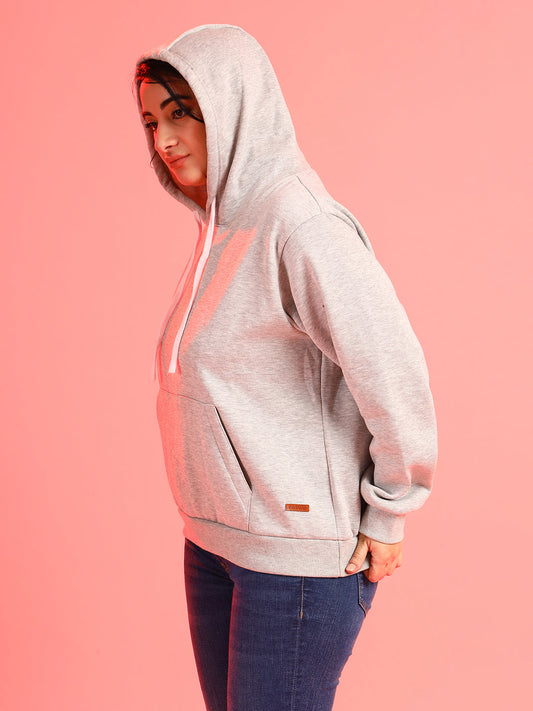 Solid Hooded Sweatshirt