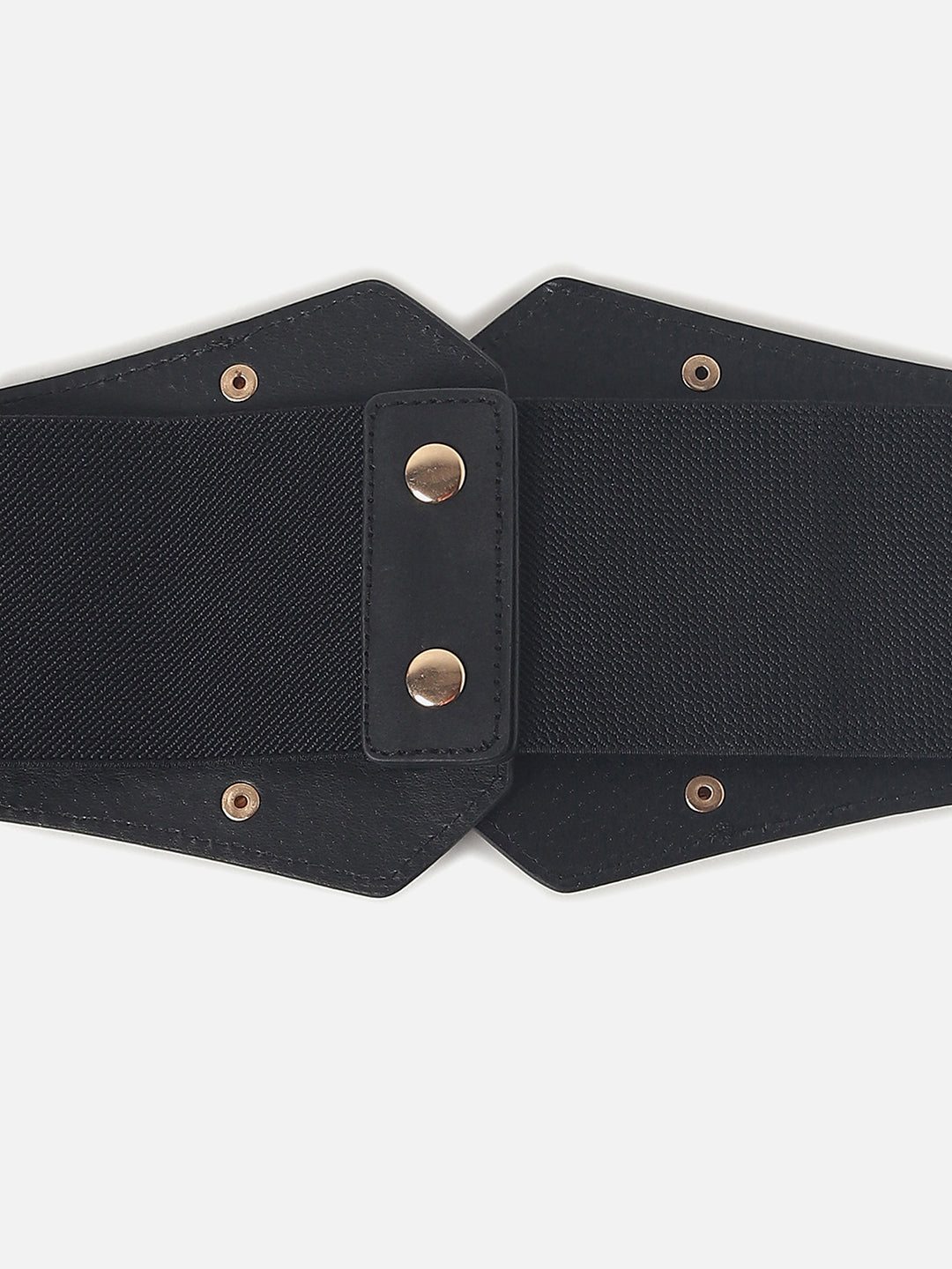 BLACK TEXTURED STRETCH WAIST BELT