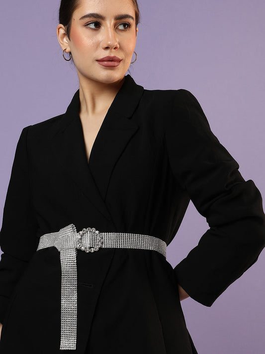 Silver Embellished Rhinestone Belt