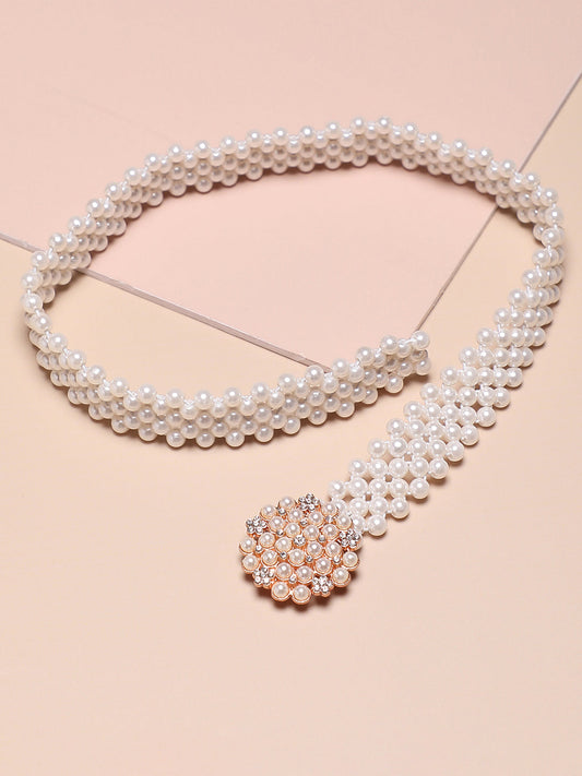 White Solid Waist Belt