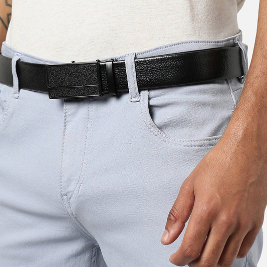 Men Black Solid Waist Belt