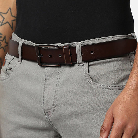 Men Brown Solid Waist Belt