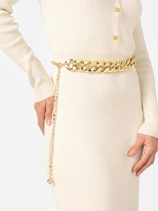 Gold Solid Waist Belt