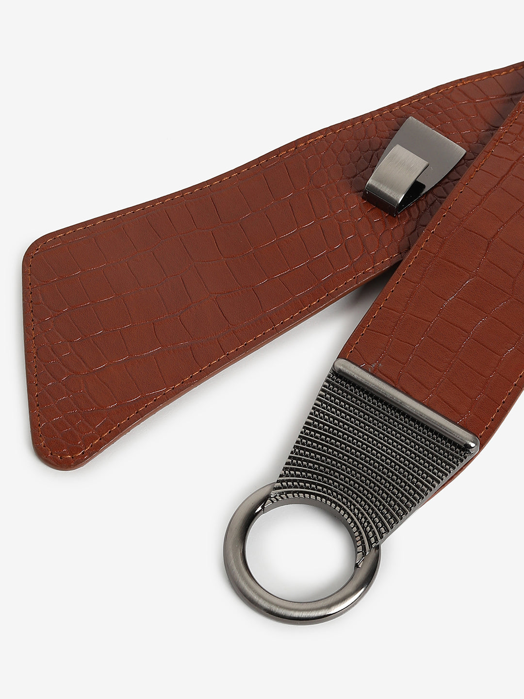 WOMEN BROWN SOLID WAIST BELT