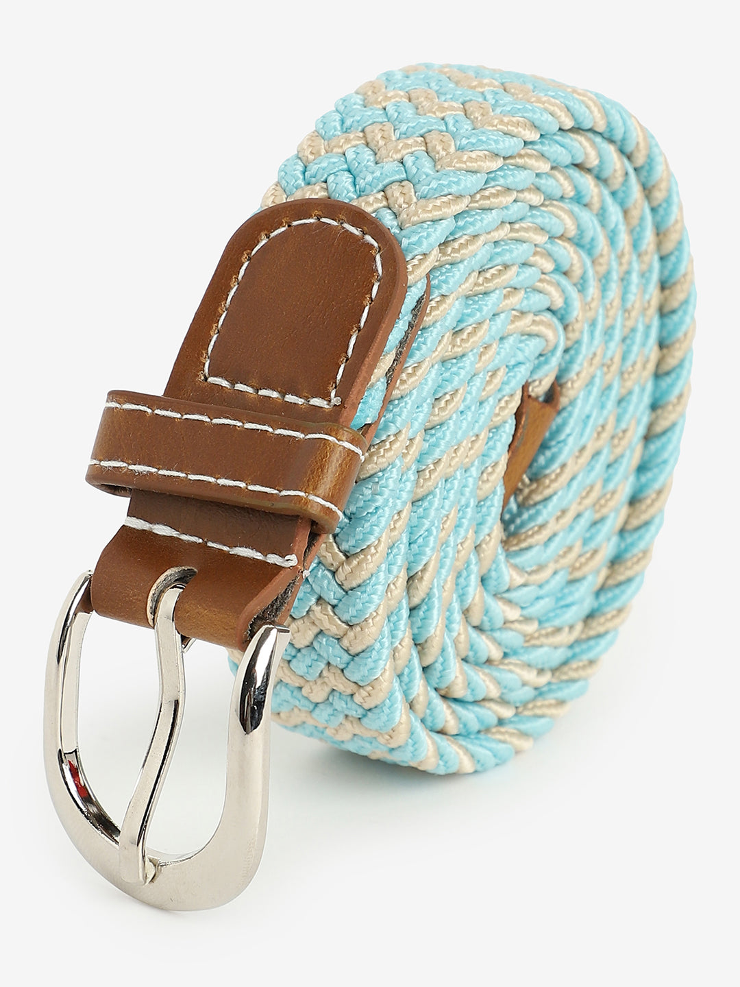 WOMEN BLUE & BEIGE TEXTURED WAIST BELT