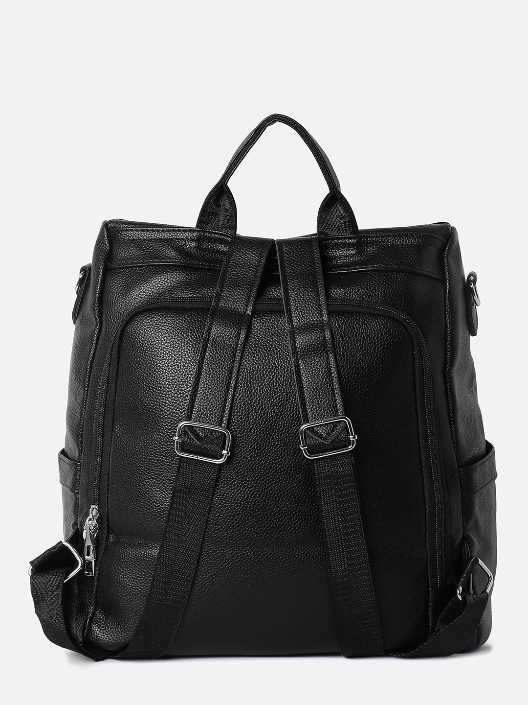 TEXTURED BLACK BACKPACK