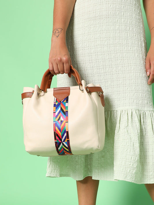 Bianca White Handbag & Pouch