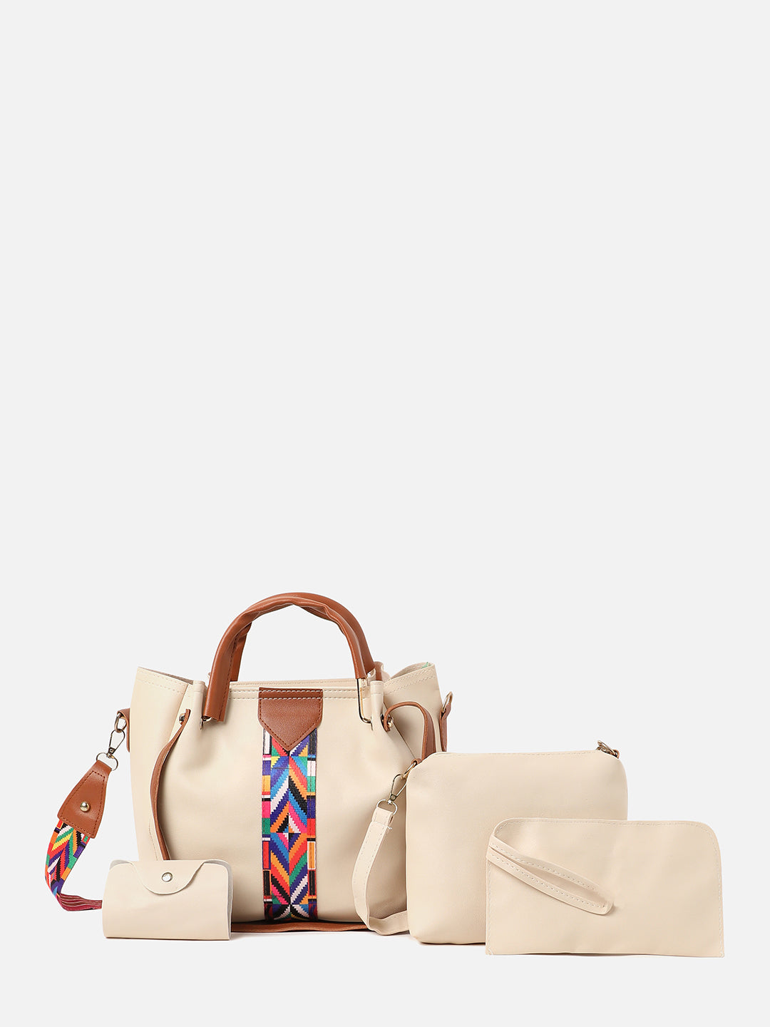 Bianca White Handbag & Pouch