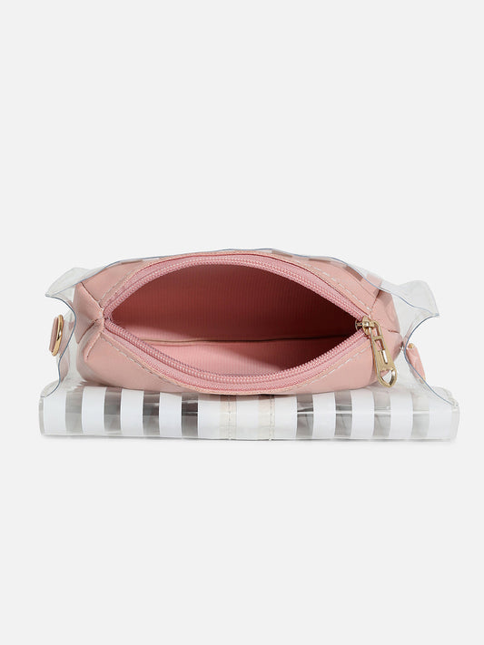 Wynne Pink & White Cross Body Bag