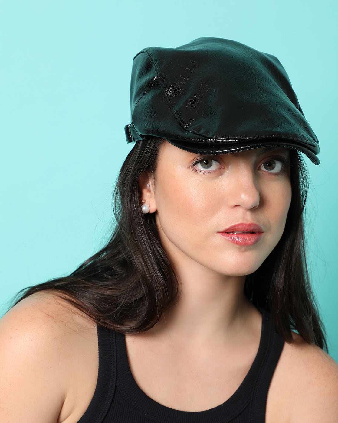 Black Solid Beret Cap