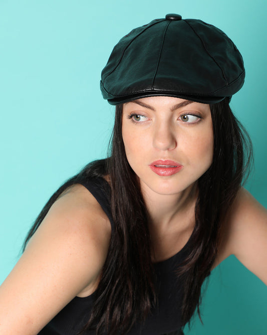 Black Solid Beret Cap