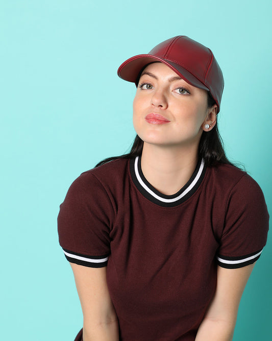 Brown Solid Baseball Cap