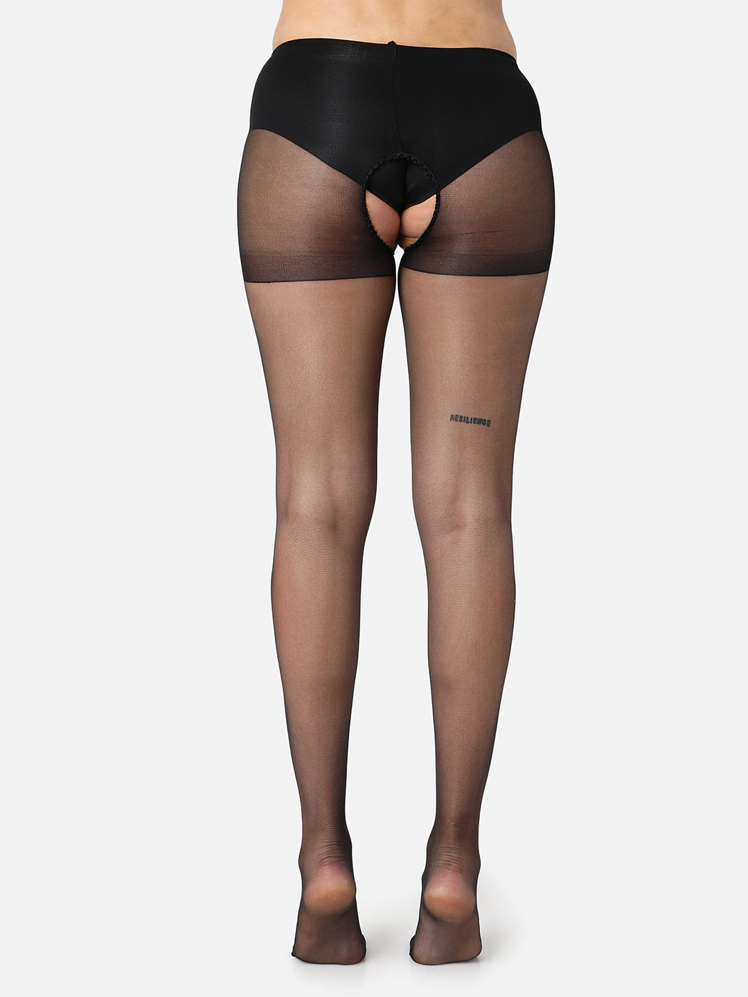 Black Solid Sheer Stockings