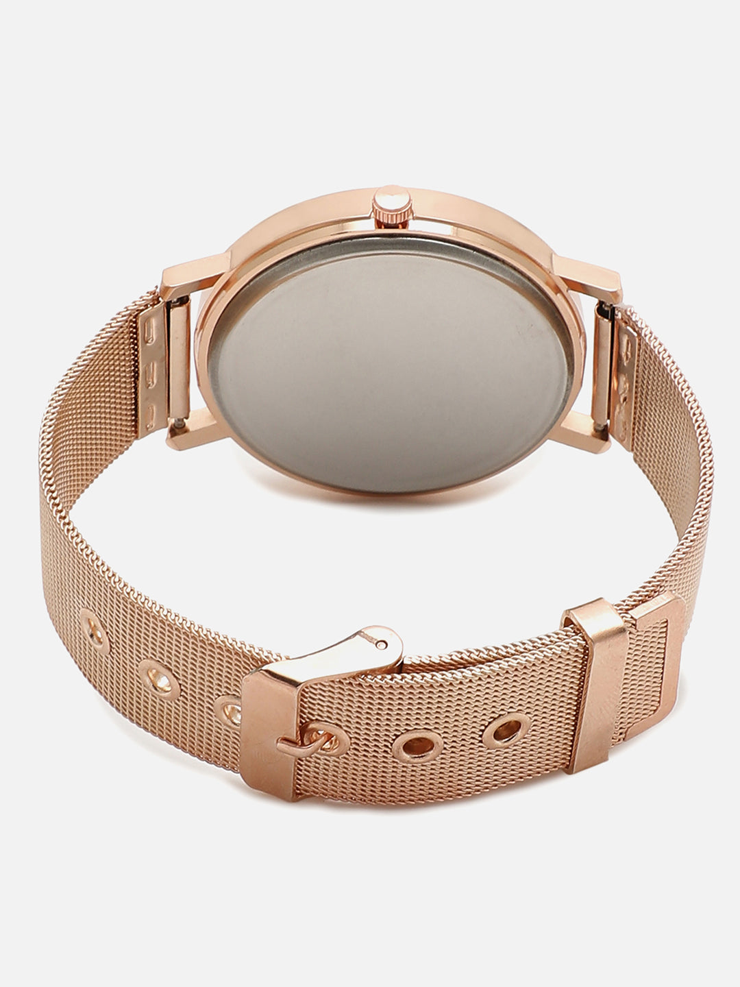 White Analog Round Dial With Gold Metal Strap Watch & Bracelets