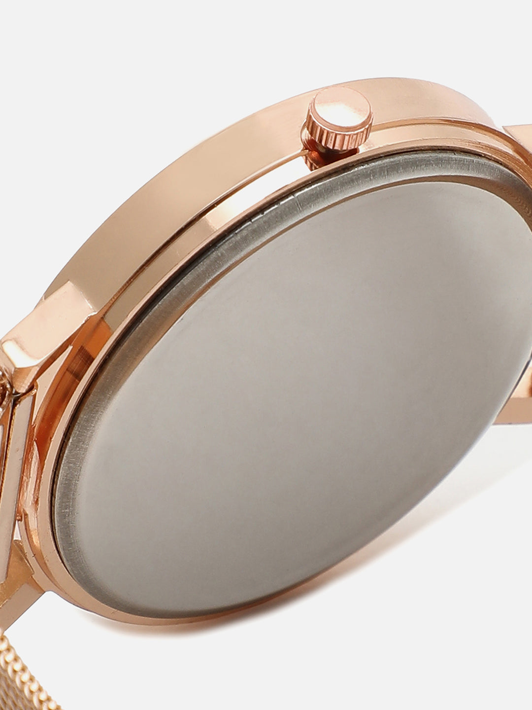 White Analog Round Dial With Gold Metal Strap Watch & Bracelets