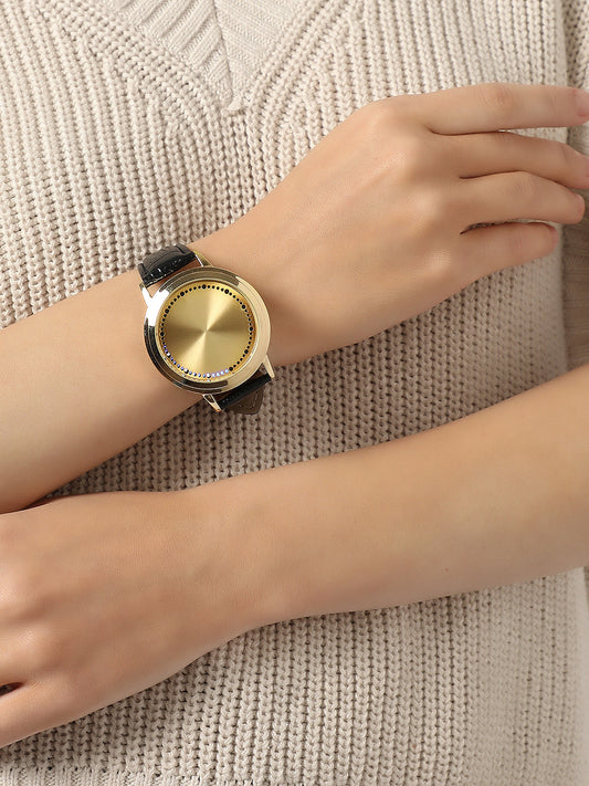 Round Black Analog Dial With