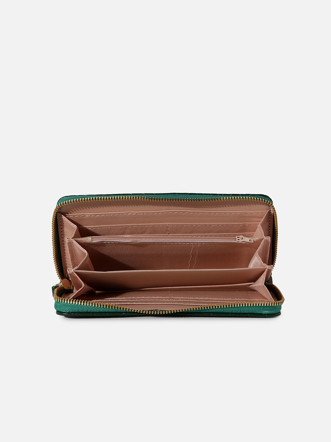 FOREST GREEN TEXTURED VEGAN LEATHER WALLET