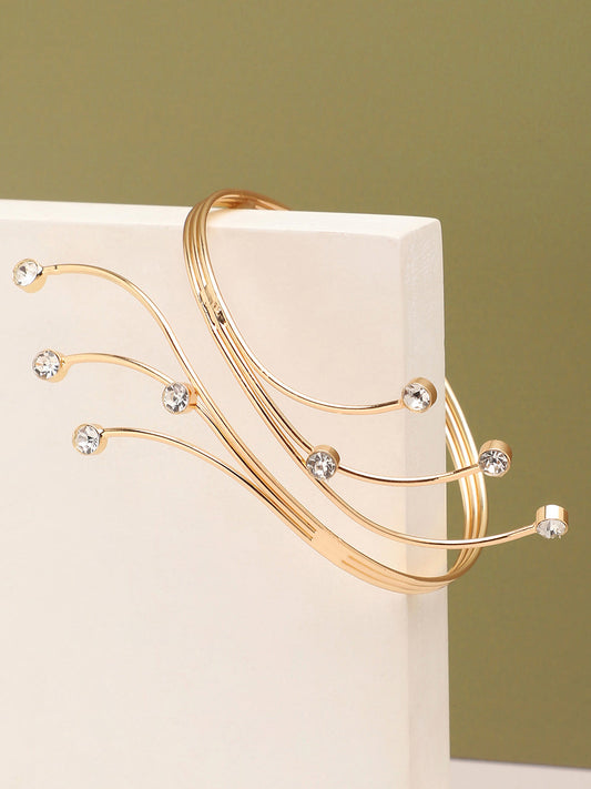 Gold Plated Party Rhinestones Armlet For Women