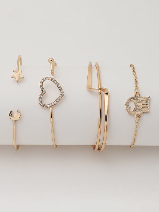 Set of 4 Gold Plated Designer Stone Bracelet