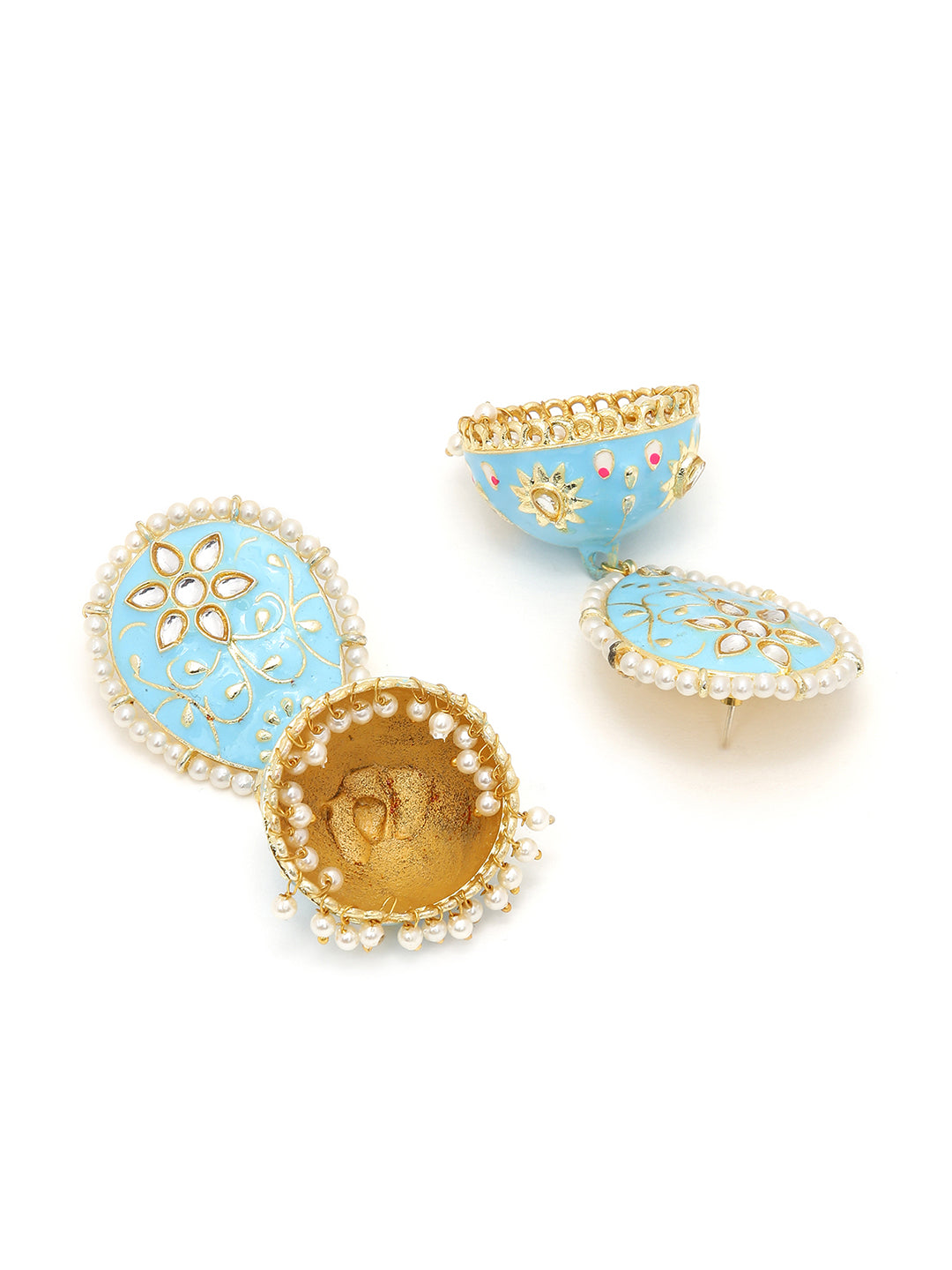 BLUE MEENAKARI DROP EARRING
