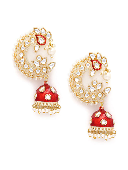 PEACOCK SHAPED KUNDAN DROP EARRING