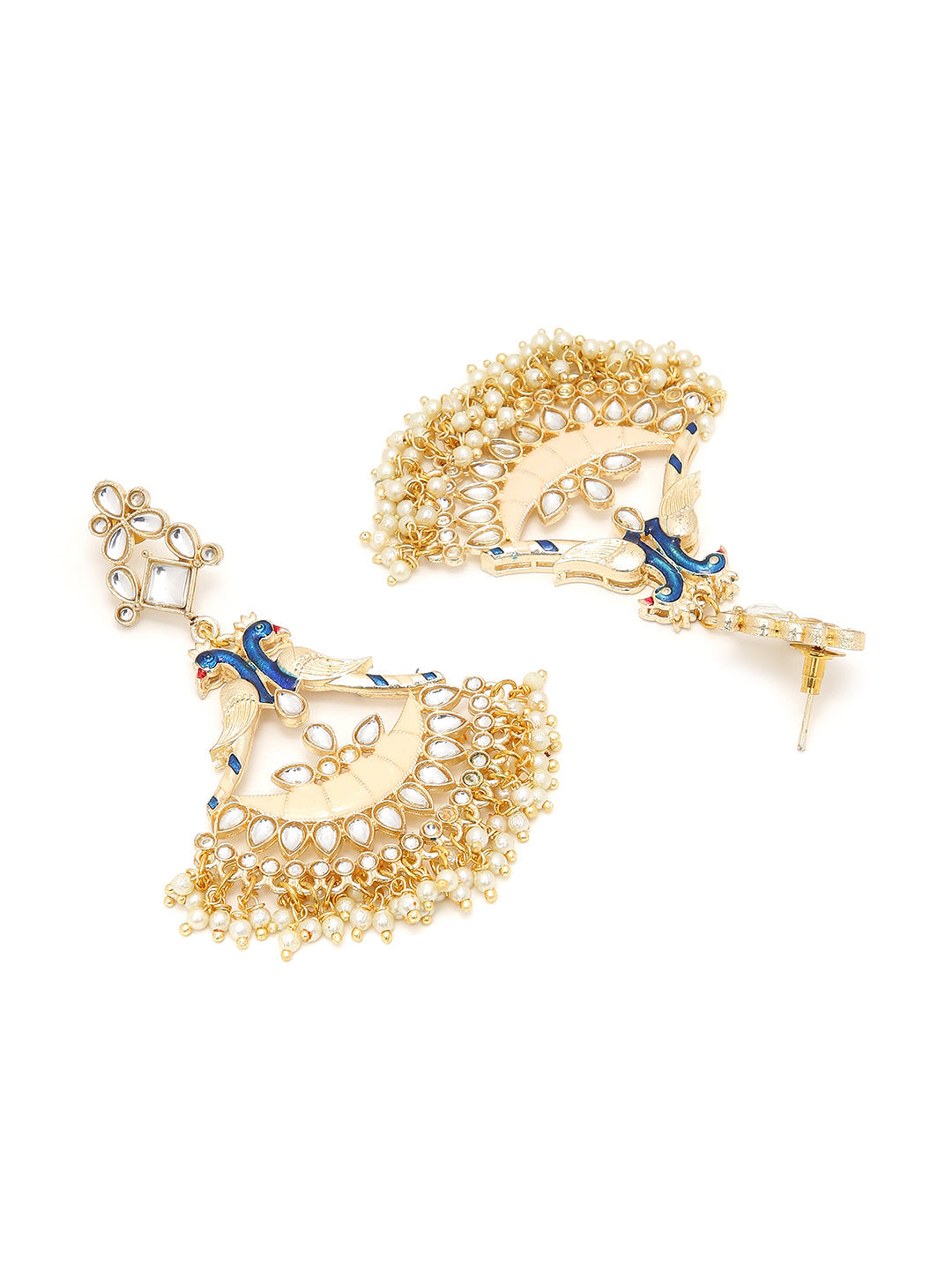 ANTIQUE POLISHED KUNDAN AND PEARLS EARRING