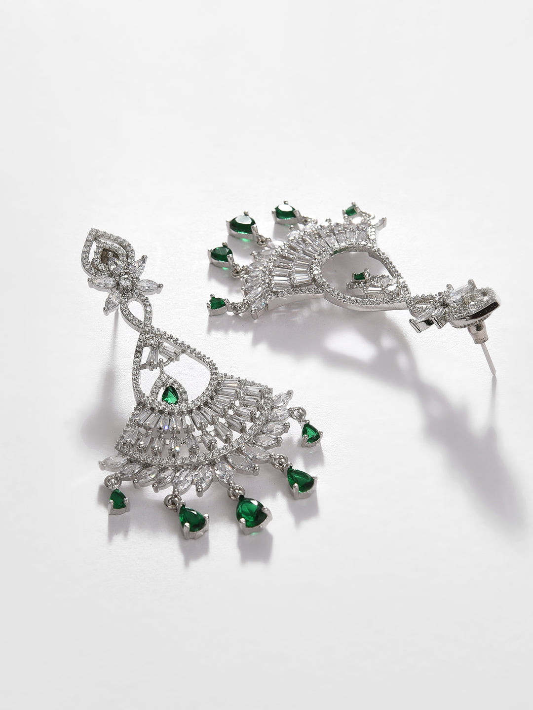 SILVER PLATED DESIGNER DROP EARRING