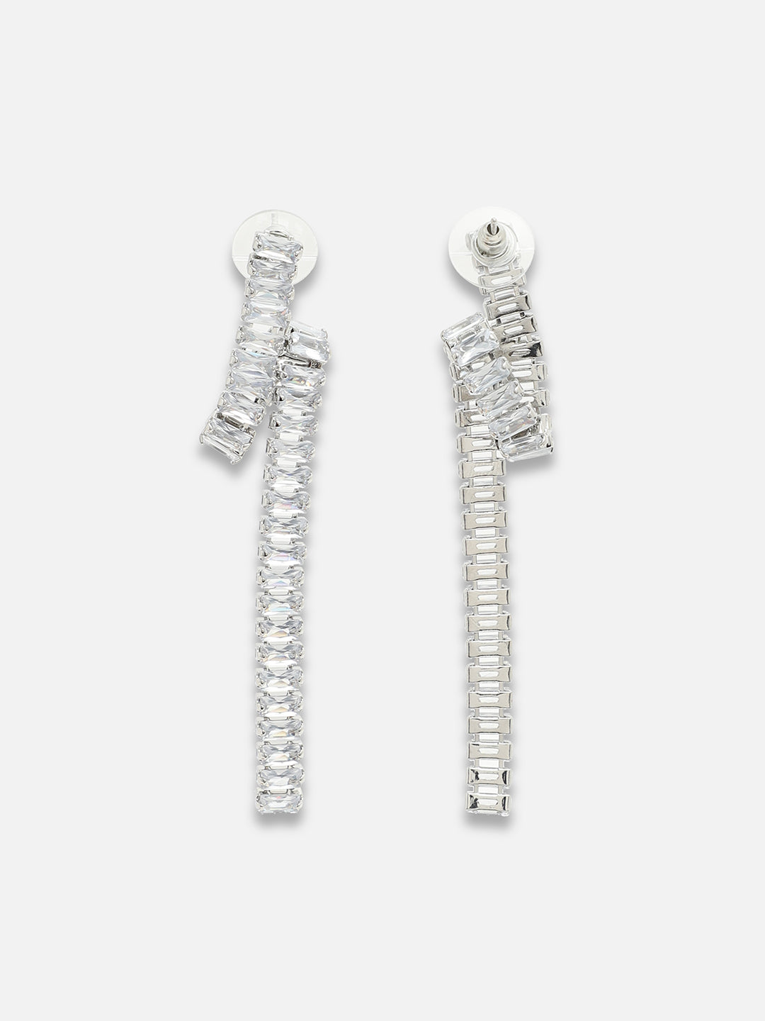 Silver Plated Party Designer Stone Drop Earring