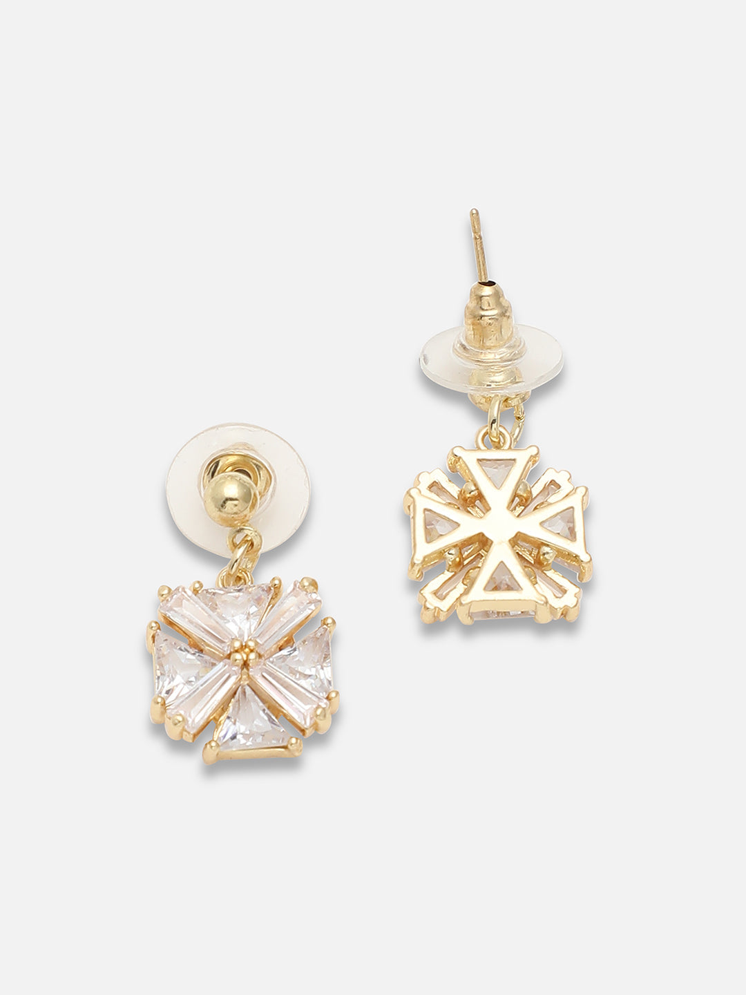 Gold Plated Party Designer Stone Drop Earring