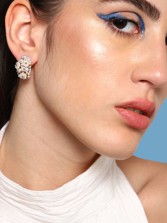 Gold Plated Party Designer Stone Stud For Women