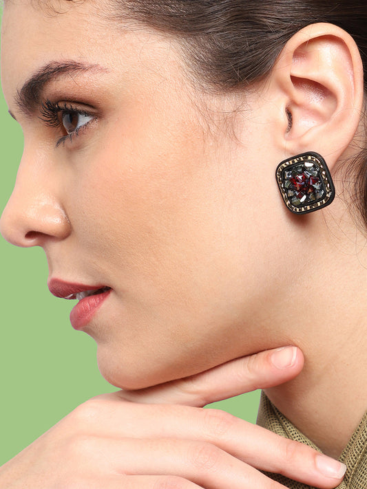 Gold Plated Party Designer Stone Stud For Women