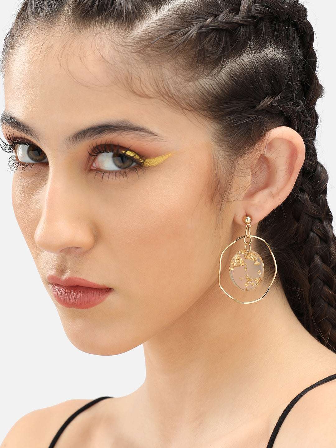 Gold Plated Party Designer Stone Drop Earring