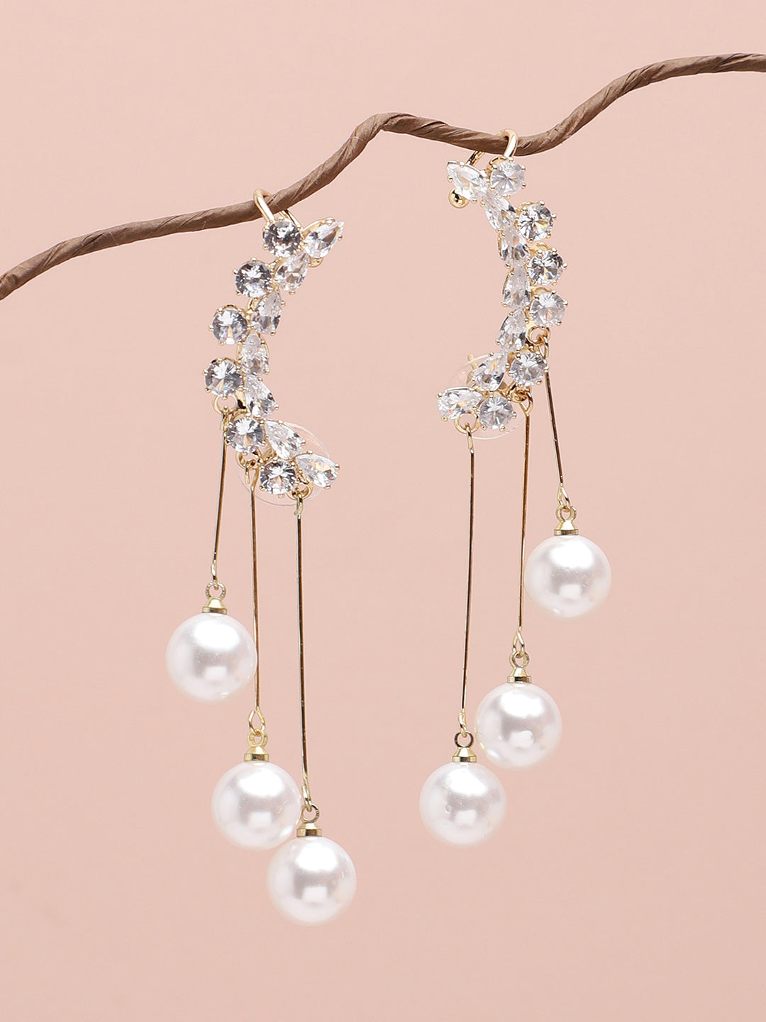 Gold Plated Party Designer Stone Drop Earring For Women