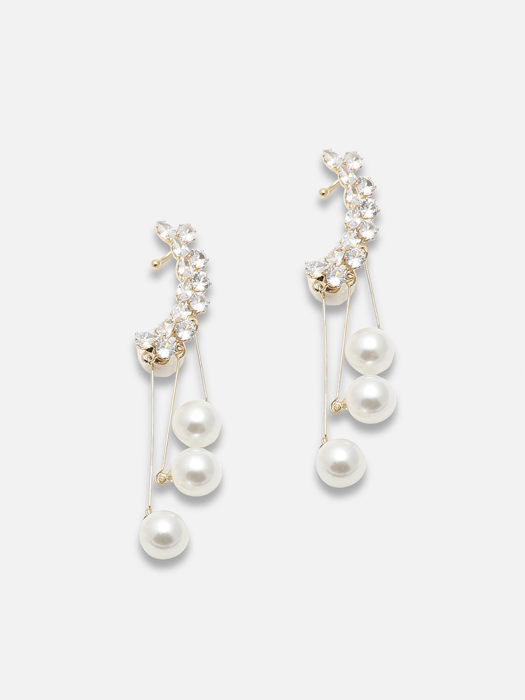 Gold Plated Party Designer Stone Drop Earring For Women