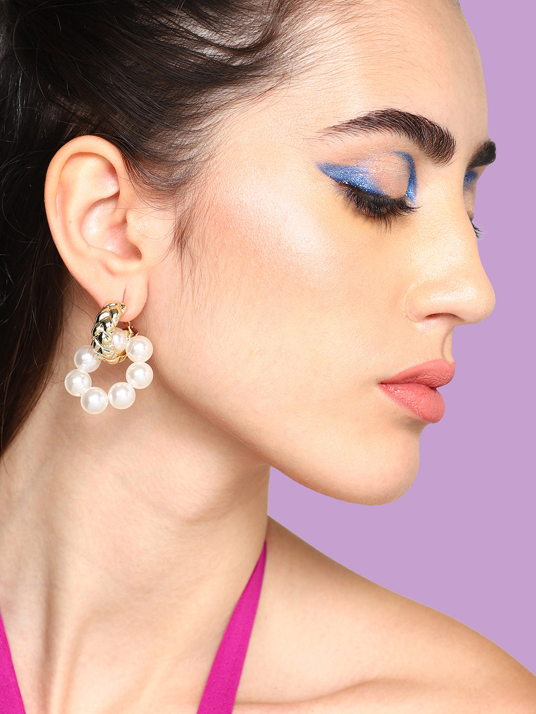 Gold Plated Party Designer Stone Drop Earring For Women