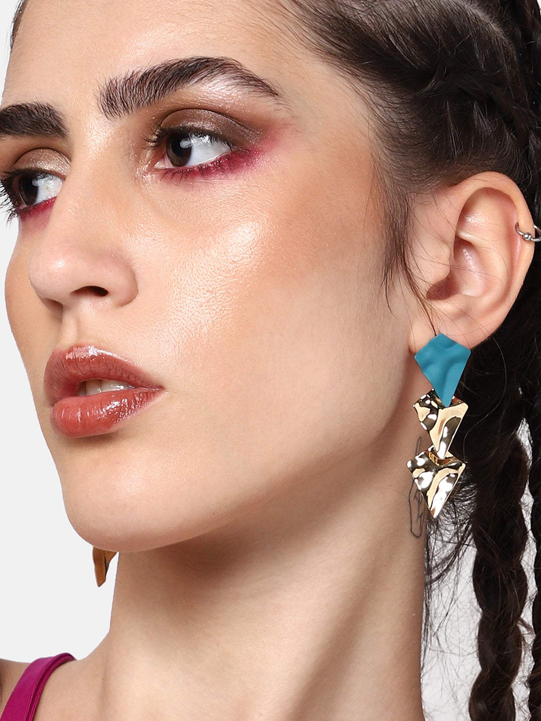 GOLD PLATED PARTY DESIGNER DROP EARRING FOR WOMEN
