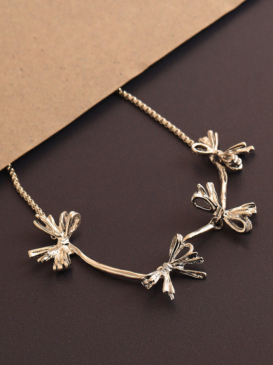 SILVER PLATED PARTY DESIGNER STONE NECKLACE FOR WOMEN