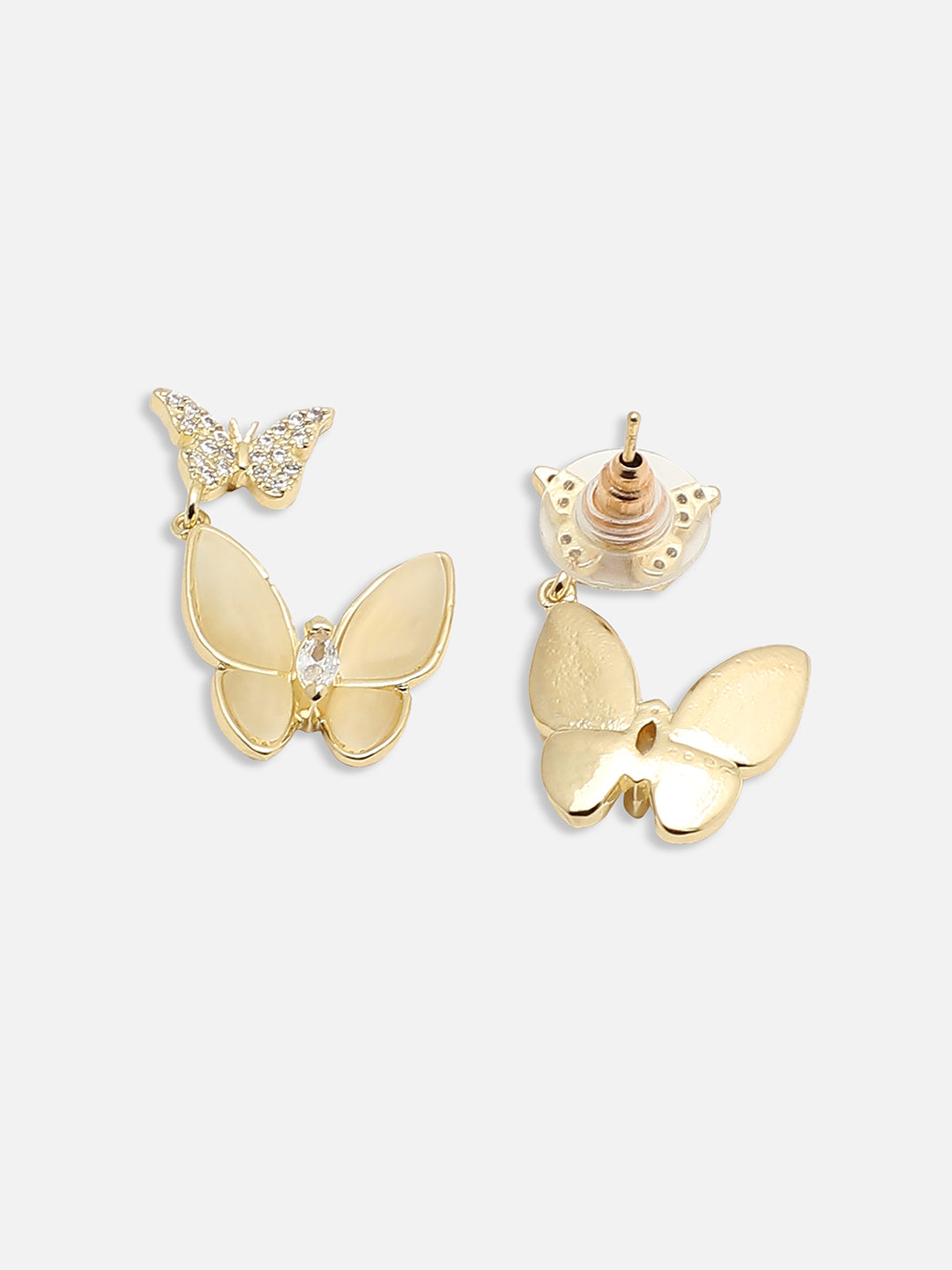 GOLD PLATED PARTY DESIGNER STONE DROP EARRING FOR WOMEN