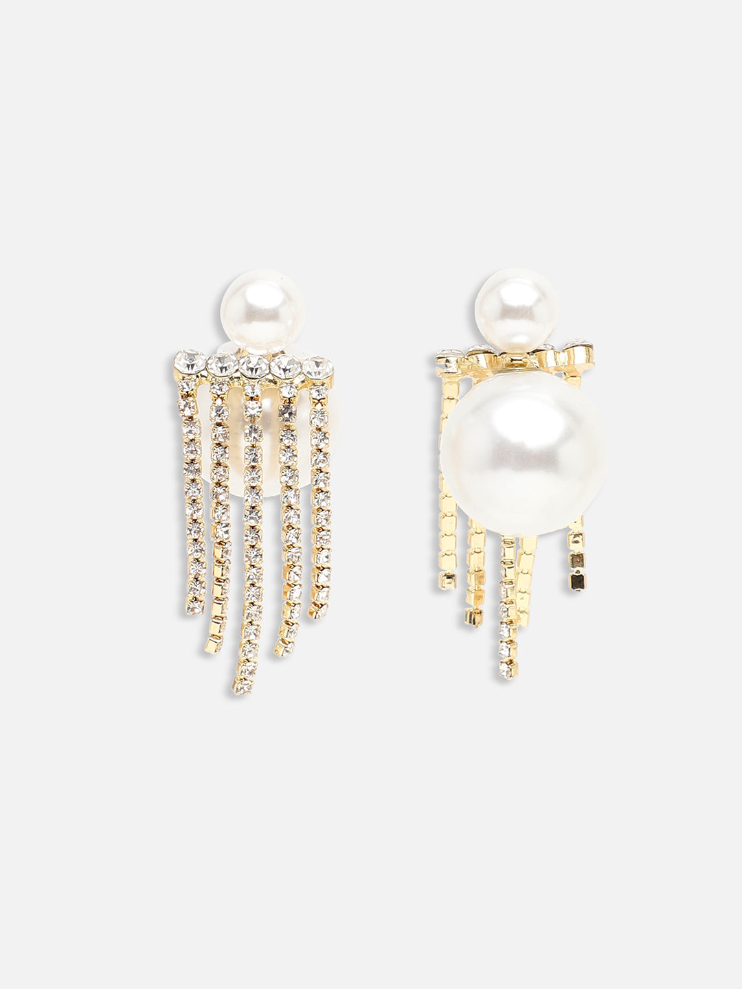 GOLD PLATED PARTY PEARLS DROP EARRING FOR WOMEN