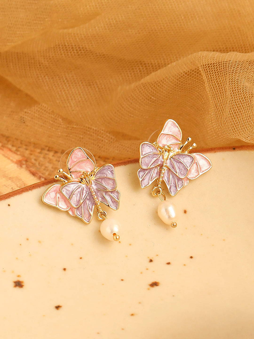 GOLD PLATED PARTY PEARLS DROP EARRING FOR WOMEN