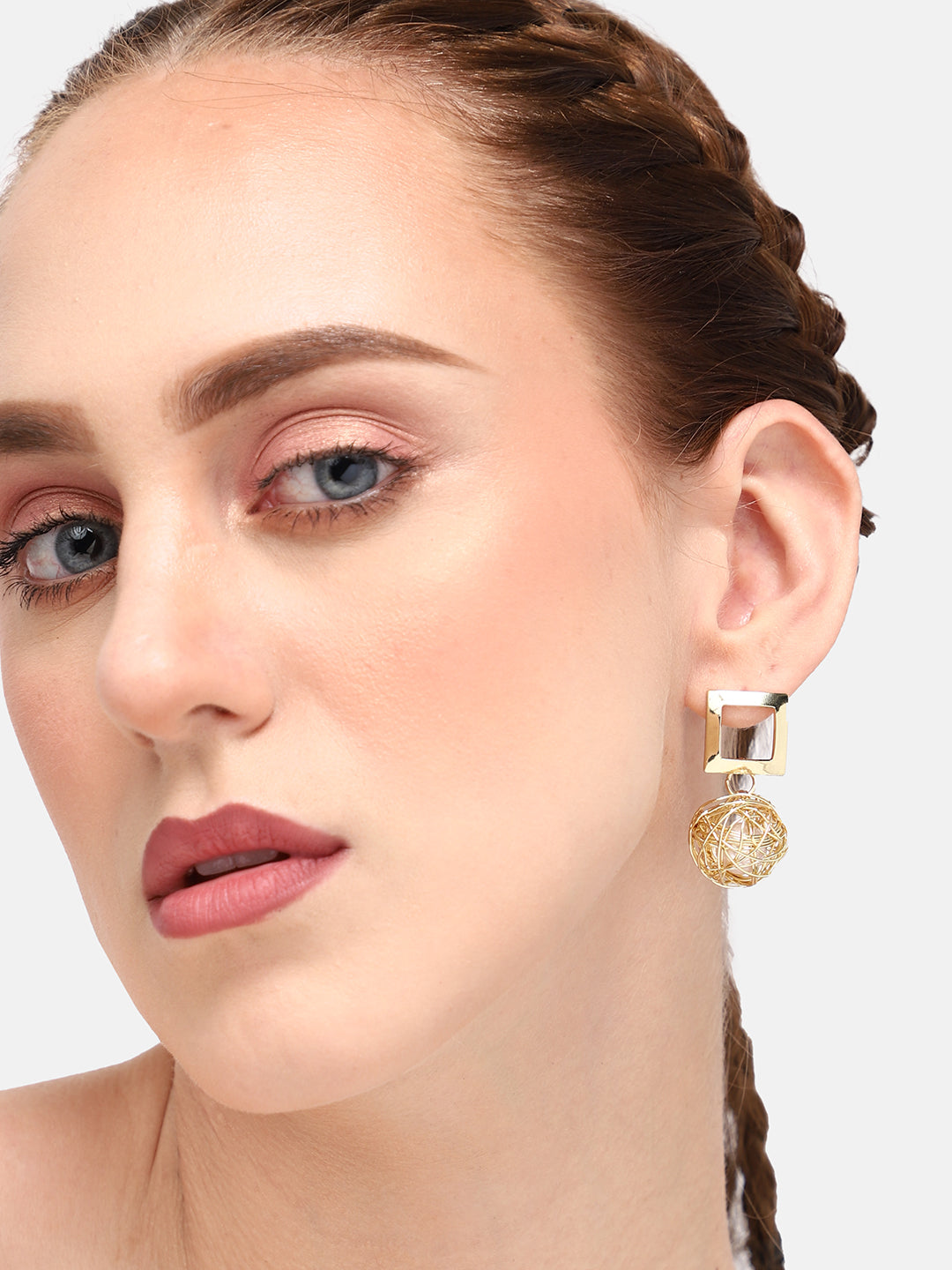 GOLD PLATED PARTY PEARLS DROP EARRING FOR WOMEN