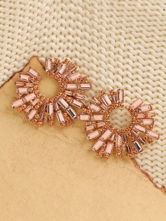 Rose Gold Stones Stud Earring