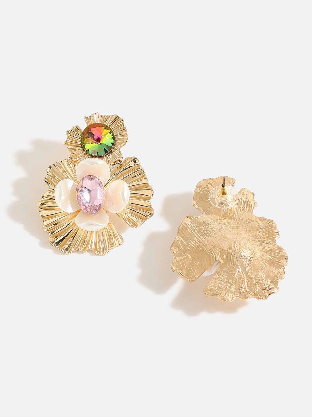 Gold Plated Floral Drop Earrings