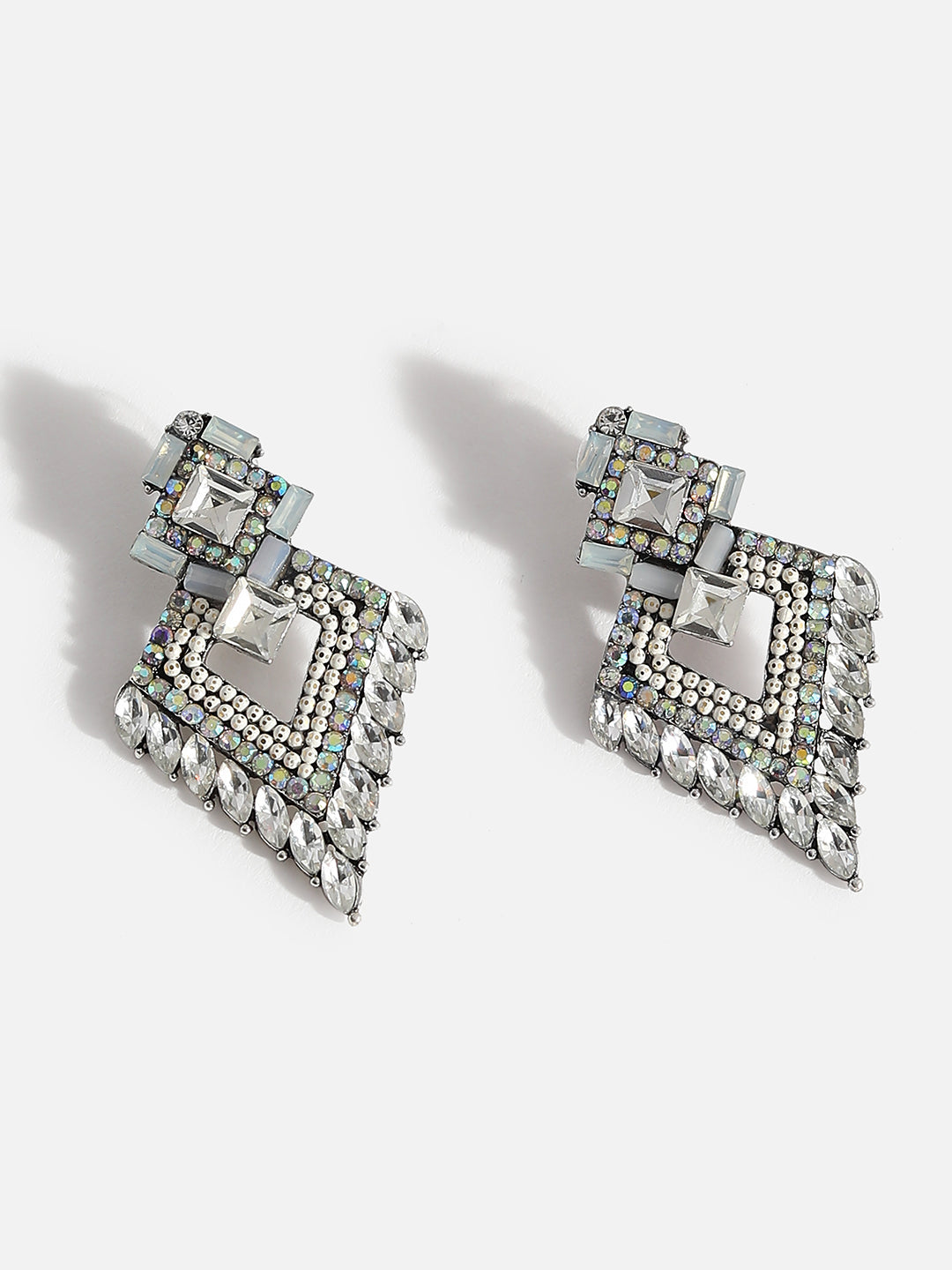 Multi Colour Stone Drop Earrings