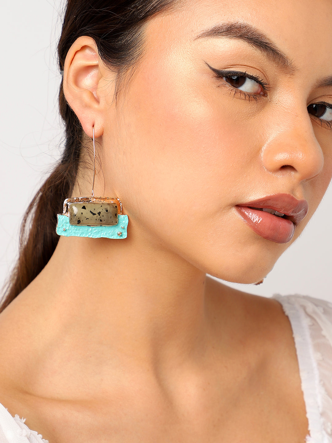 Gold Plated Minimal Drop Earrings