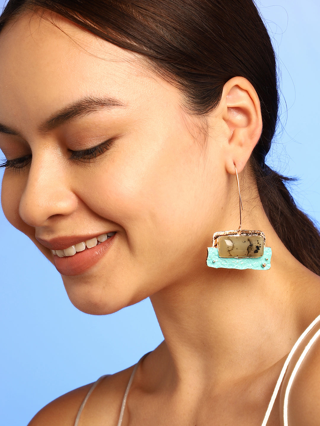 Gold Plated Minimal Drop Earrings