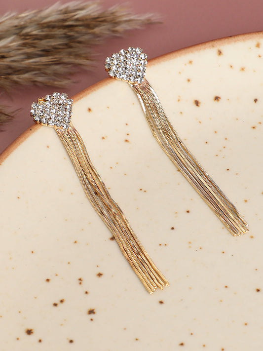 Gold Plated Long Dangle Earrings