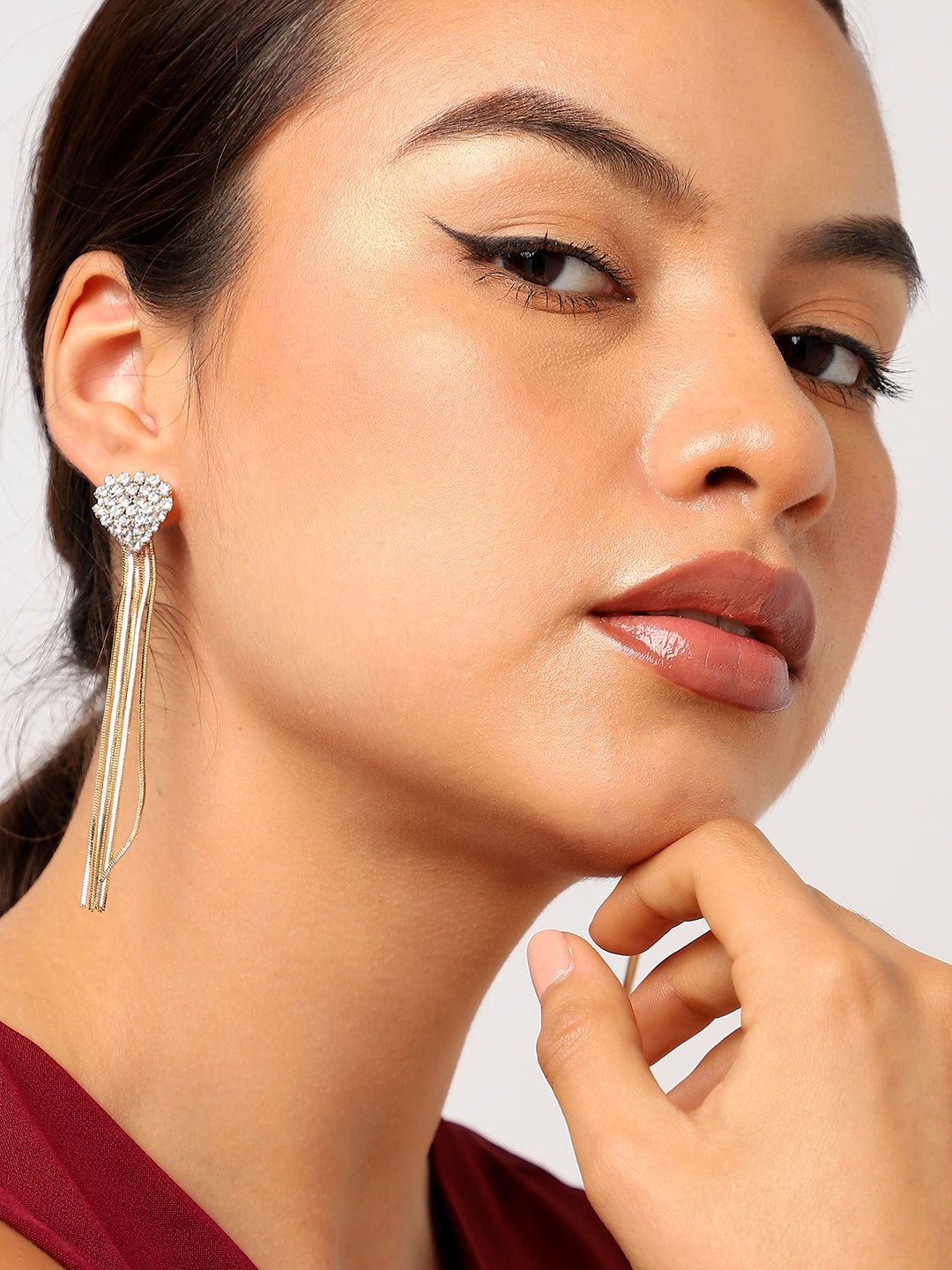 Gold Plated Long Dangle Earrings
