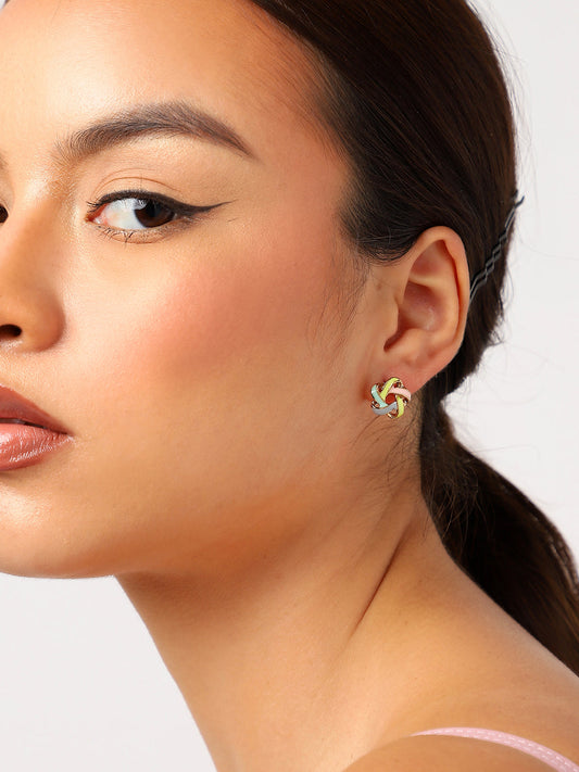 Gold Plated Multicolour Stud Earrings