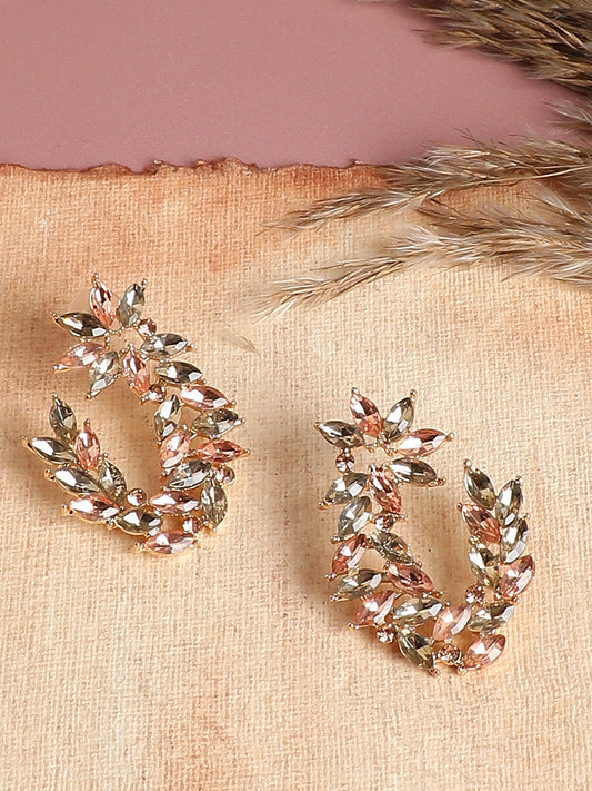 Gold Stones Designer Stud Earrings